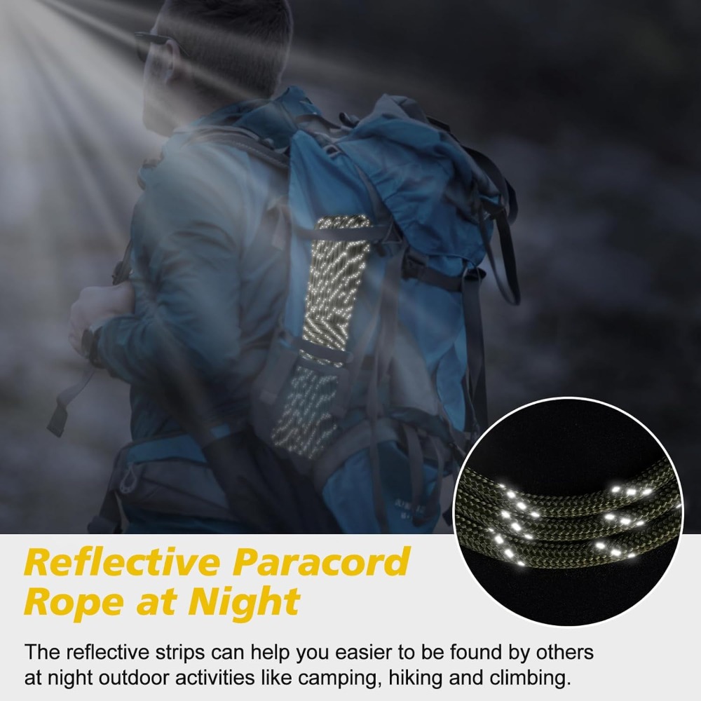 Reflective Paracord 1000lb, 50 - Para Cord 1000Ft ulasan dan harga