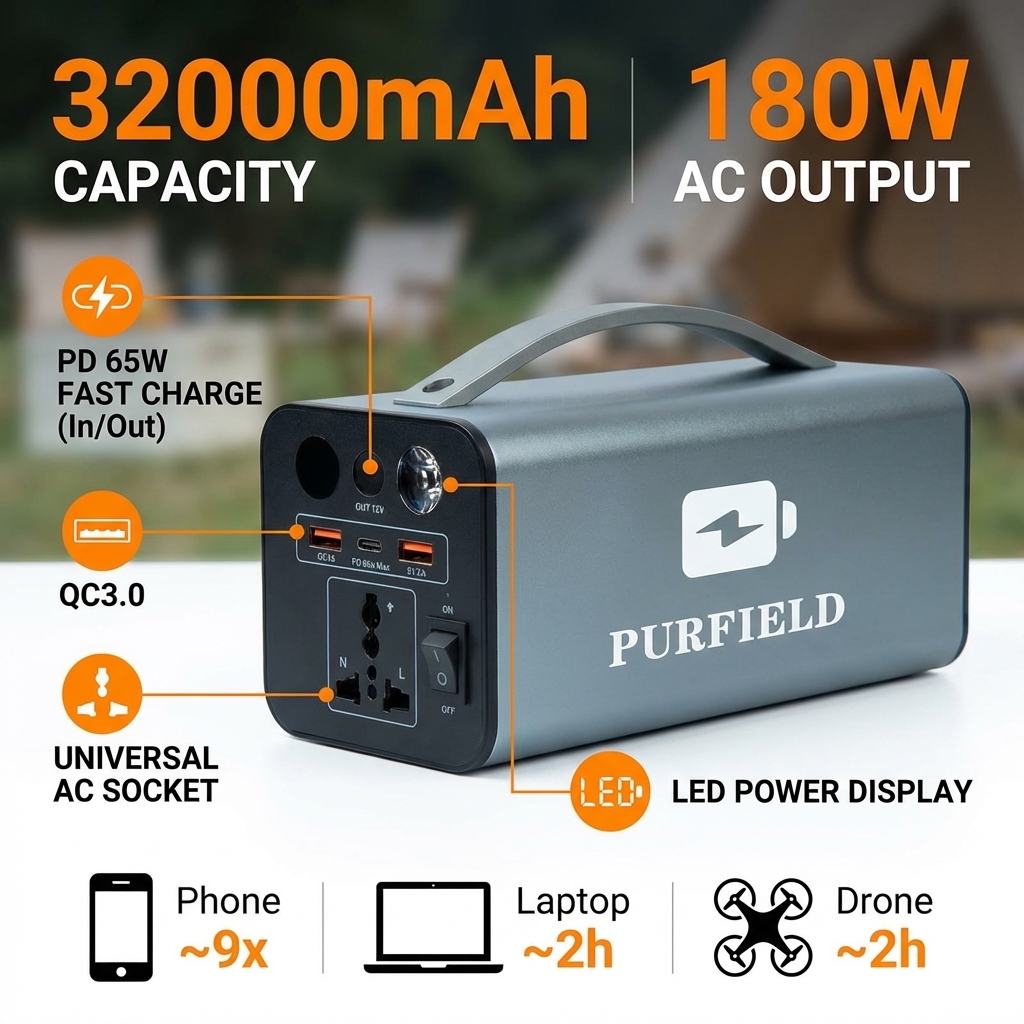 180W Outdoor Power Station 320 - Solar Emergency Charger ulasan dan harga