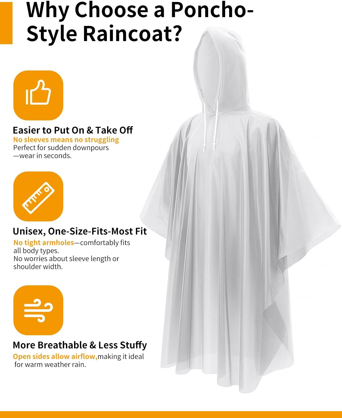 Extra Long Rain Ponchos for Ad - Emergency Poncho Rain ulasan dan harga