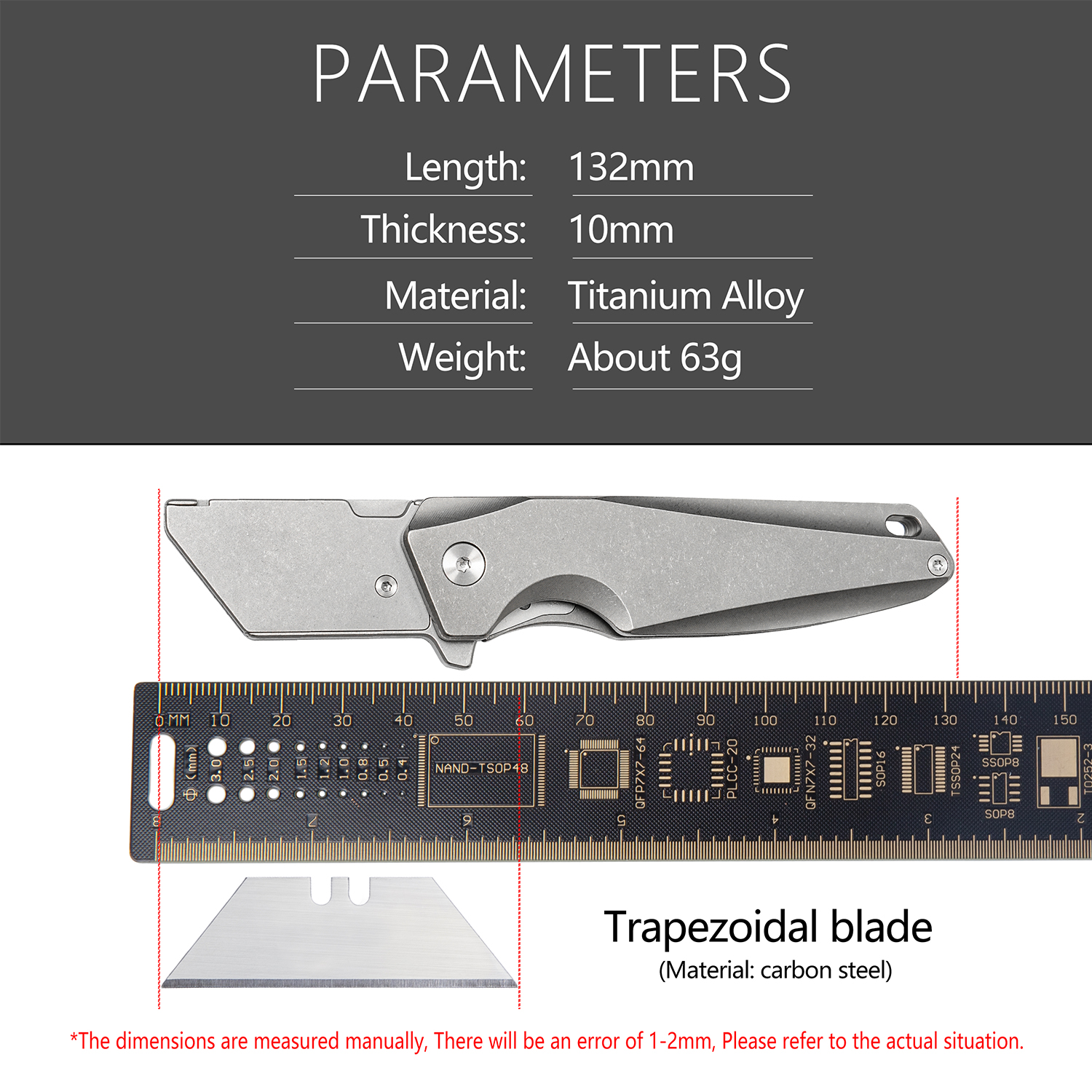  Titanium Alloy Utility Knife - Bushcraft Knife Fixed ulasan dan harga