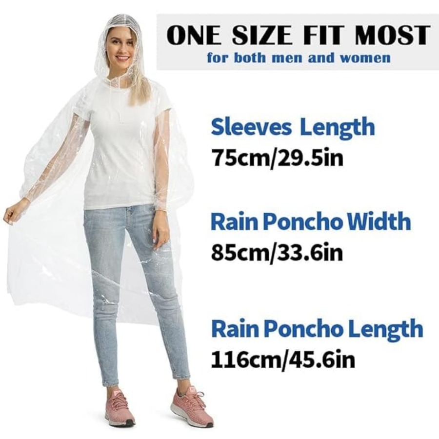 5/10/20 Pack Rain Ponchos, Dis - Emergency Poncho Rain ulasan dan harga