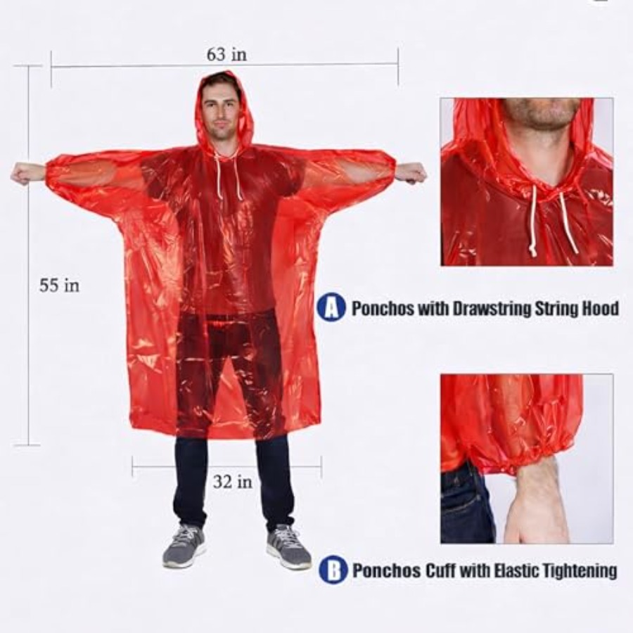 Mindful Design Rain Ponchos wi - Emergency Poncho Rain ulasan dan harga