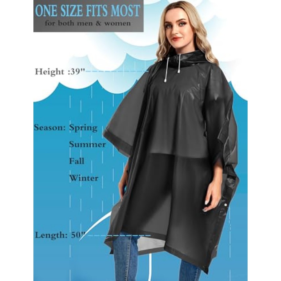2 Pack Rain Ponchos for Adults - Emergency Poncho Rain ulasan dan harga