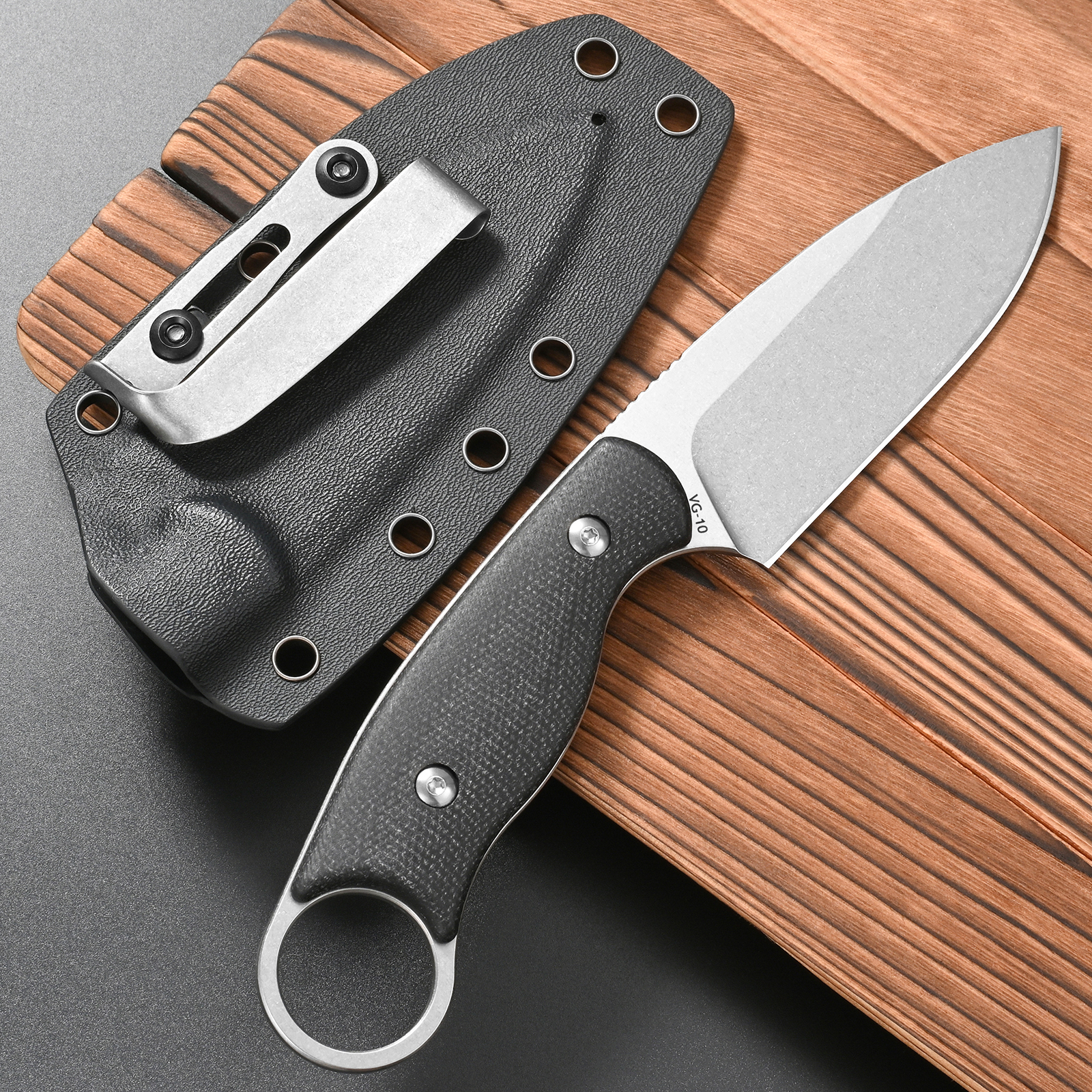 FF116 Fixed Blade Knife VG10 S - Bushcraft Knife Fixed ulasan dan harga
