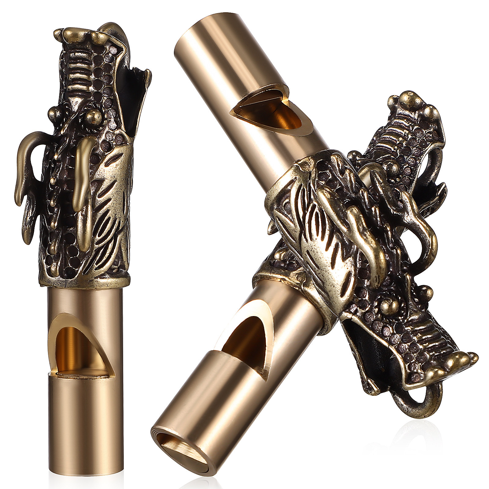 3Pcs Dragon Whistles Brass Ret - Emergency Whistle Loud ulasan dan harga