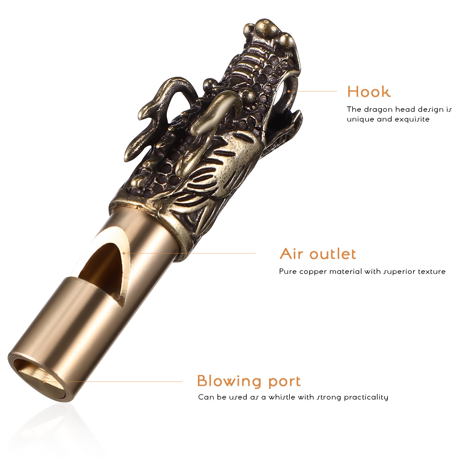3Pcs Dragon Whistles Brass Ret - Emergency Whistle Loud ulasan dan harga