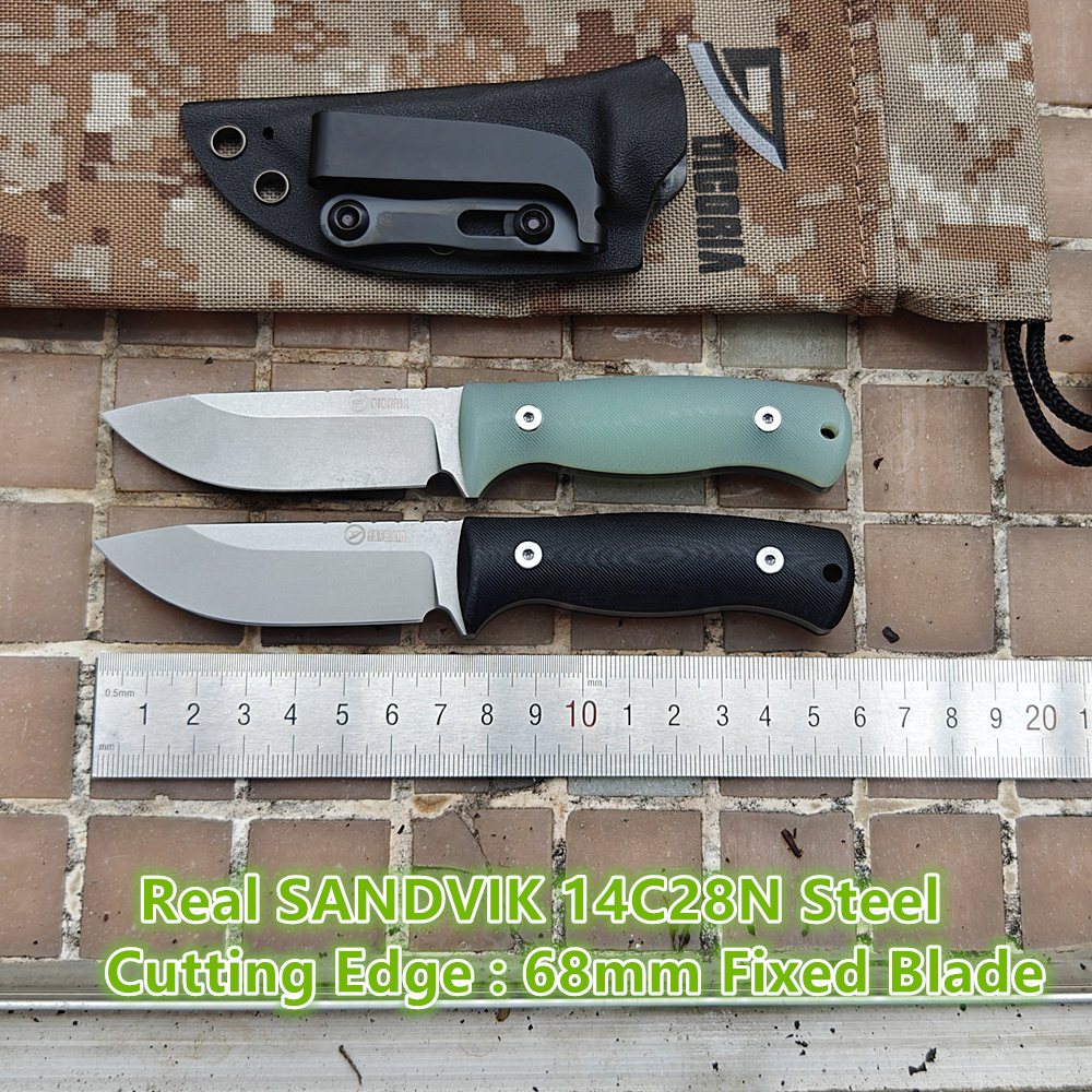 DK18 DICORIA Real SANDVIK 14C2 - Bushcraft Knife Fixed ulasan dan harga