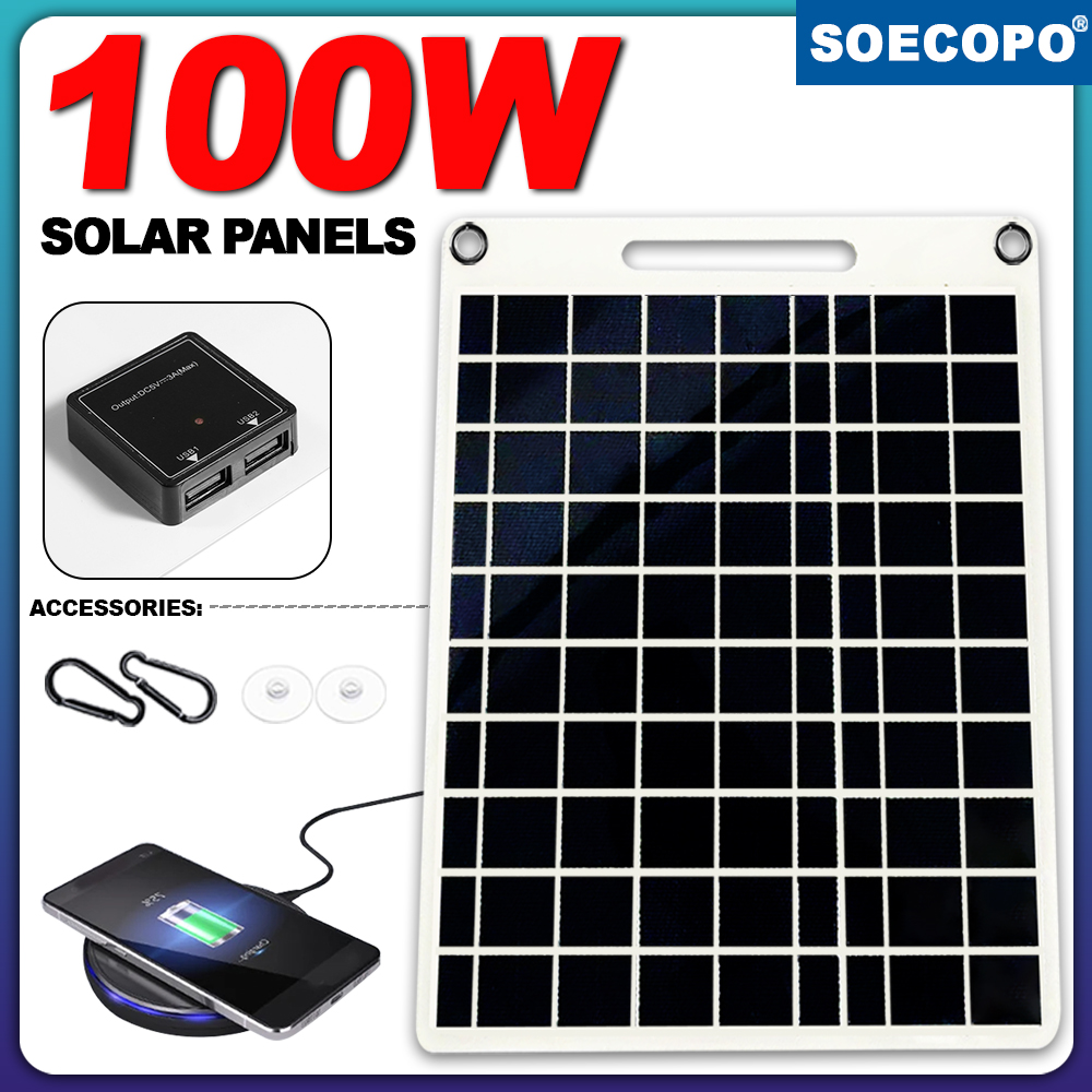 100W Waterproof Solar Panel Po - Solar Emergency Charger ulasan dan harga